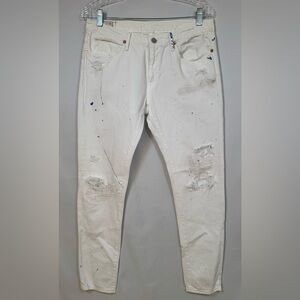 Polo Ralph Lauren Astor Boyfriend Jeans 28 – Ripped White Paint Splatter